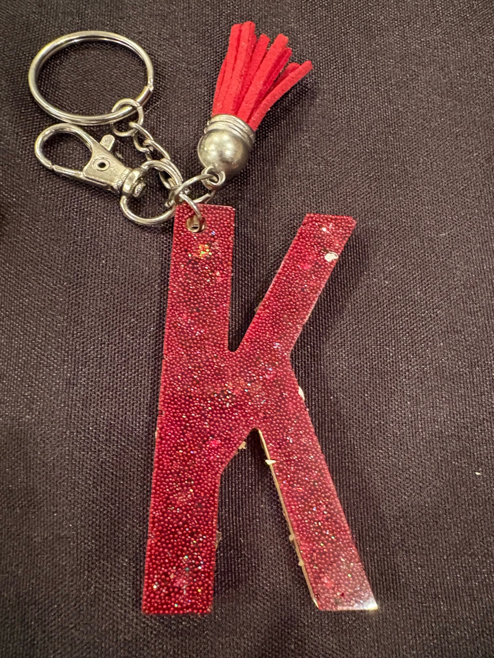 K Initial Resin Keychain - Multicolor - Picture 4 of 4